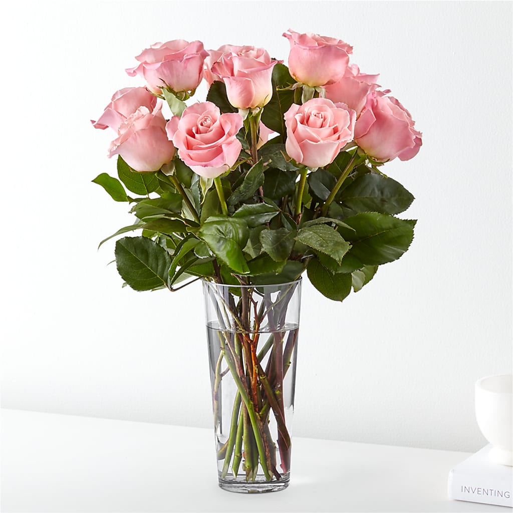 Long Stem Pink Rose Bouquet – Charlynda Fleuriste, Sherbrooke PQ