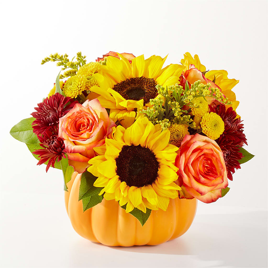Golden Gourd Pumpkin Bouquet – Charlynda Fleuriste, Sherbrooke PQ