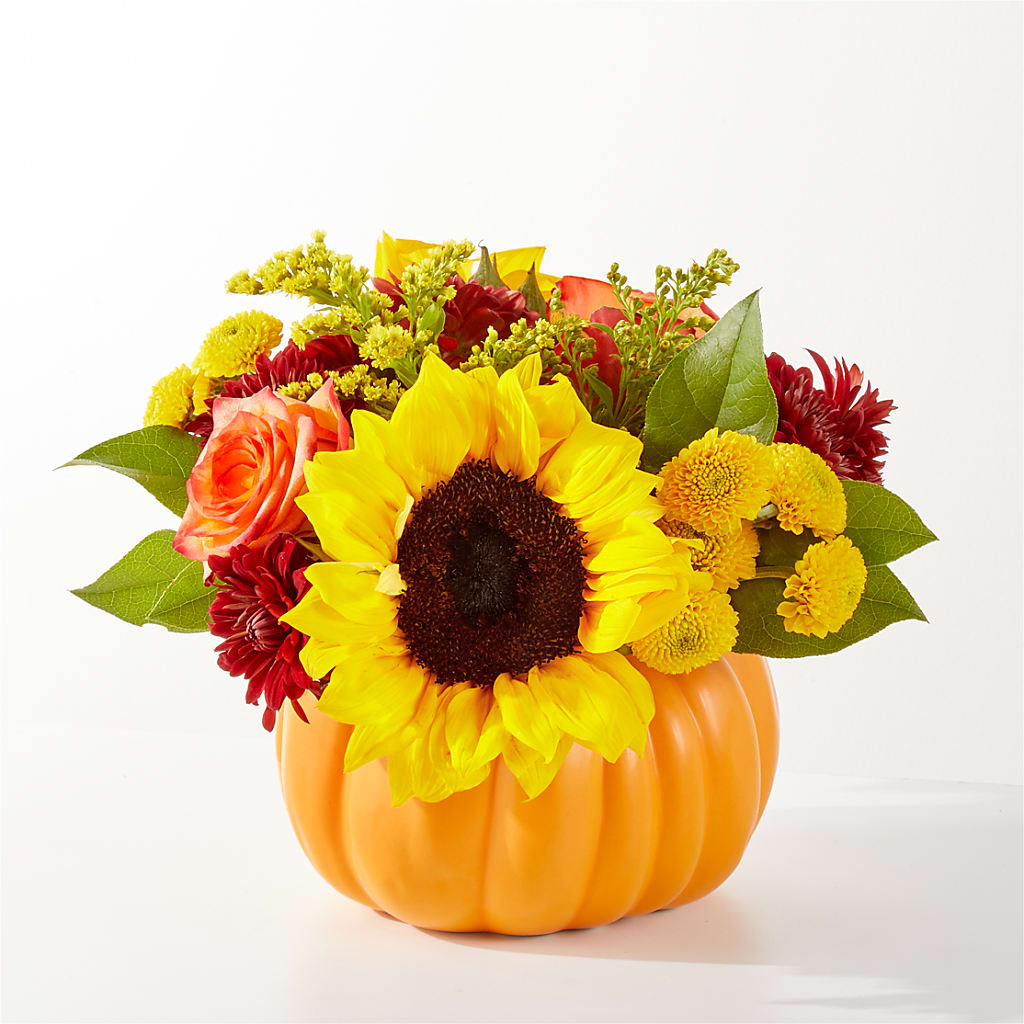Golden Gourd Pumpkin Bouquet – Charlynda Fleuriste, Sherbrooke PQ