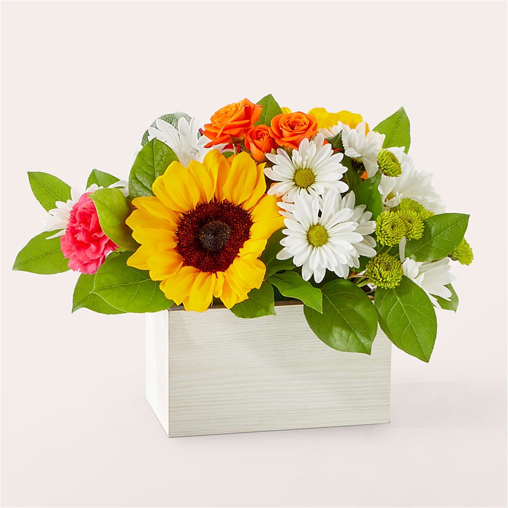 Sun-drenched Blooms Box Bouquet – Charlynda Fleuriste, Sherbrooke PQ