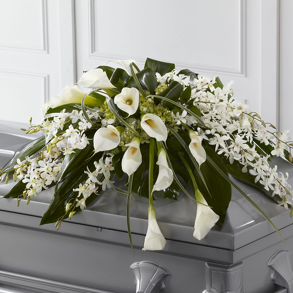 Angel Wings Casket Spray – Charlynda Fleuriste, Sherbrooke PQ