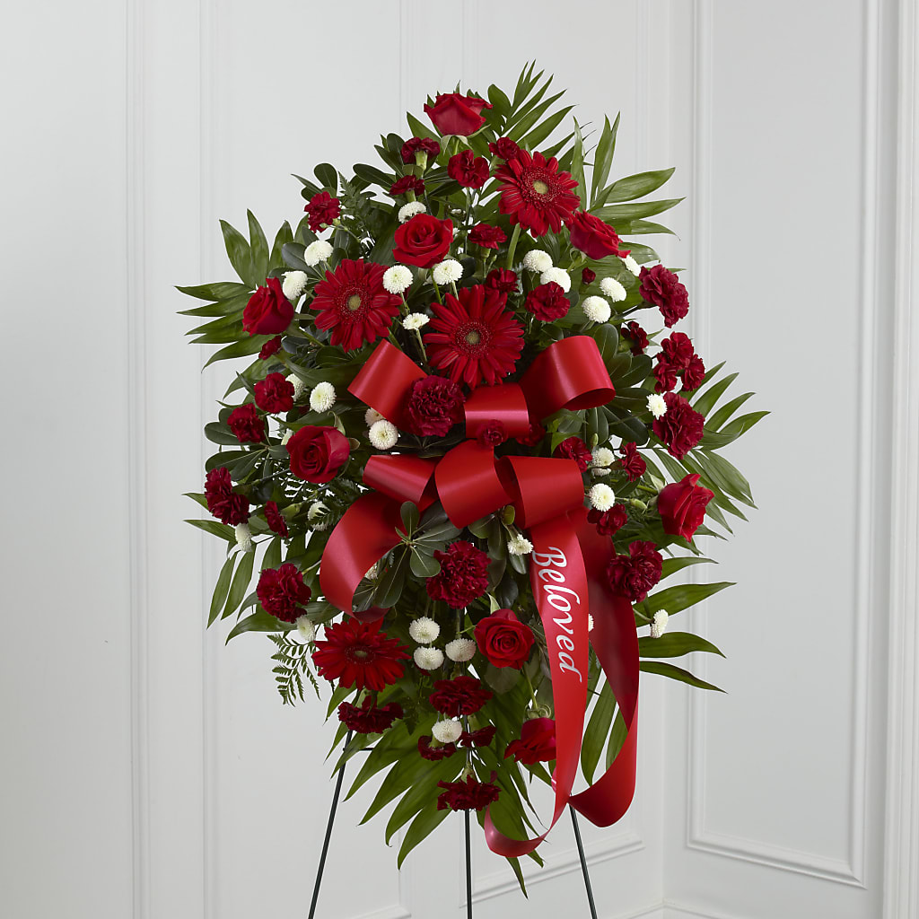 Treasured Memories Standing Spray – Charlynda Fleuriste, Sherbrooke PQ