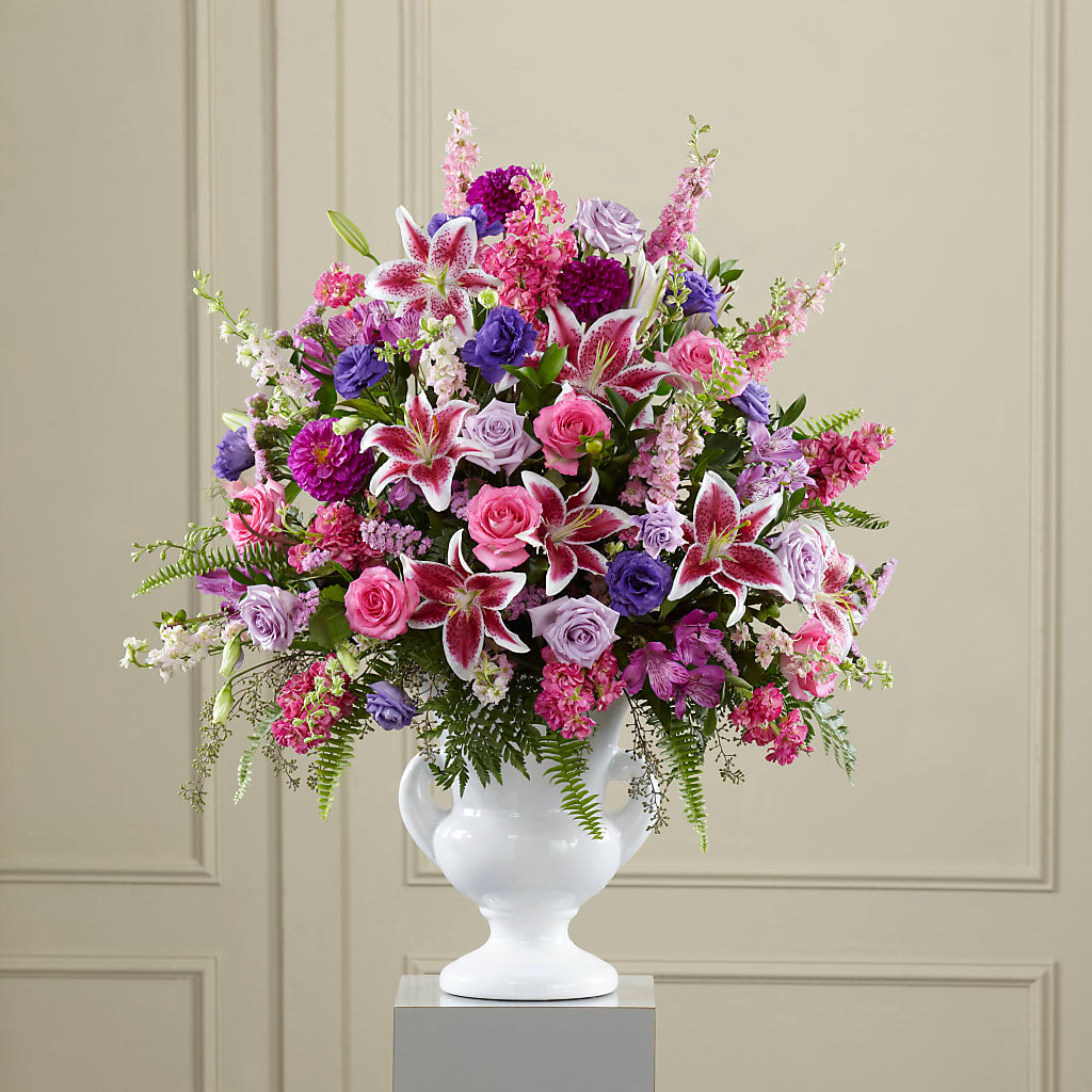 Peaceful Tribute Arrangement – Charlynda Fleuriste, Sherbrooke PQ