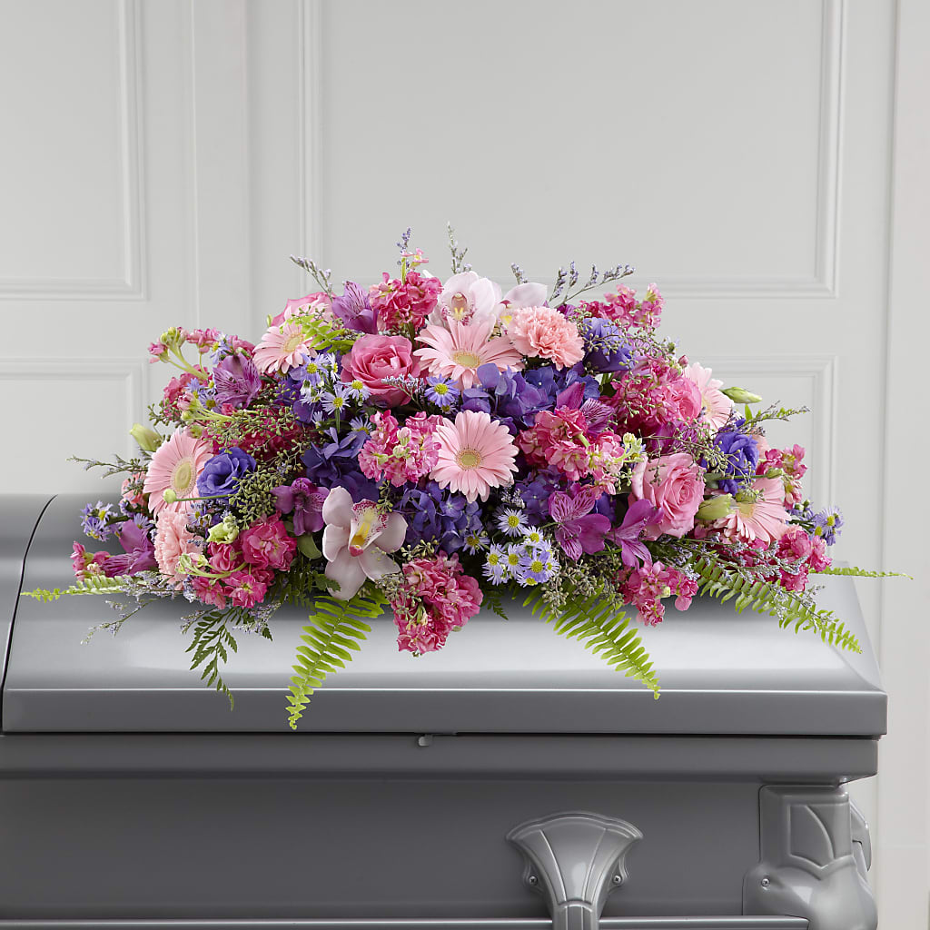 Glorious Garden Casket Spray – Charlynda Fleuriste, Sherbrooke PQ