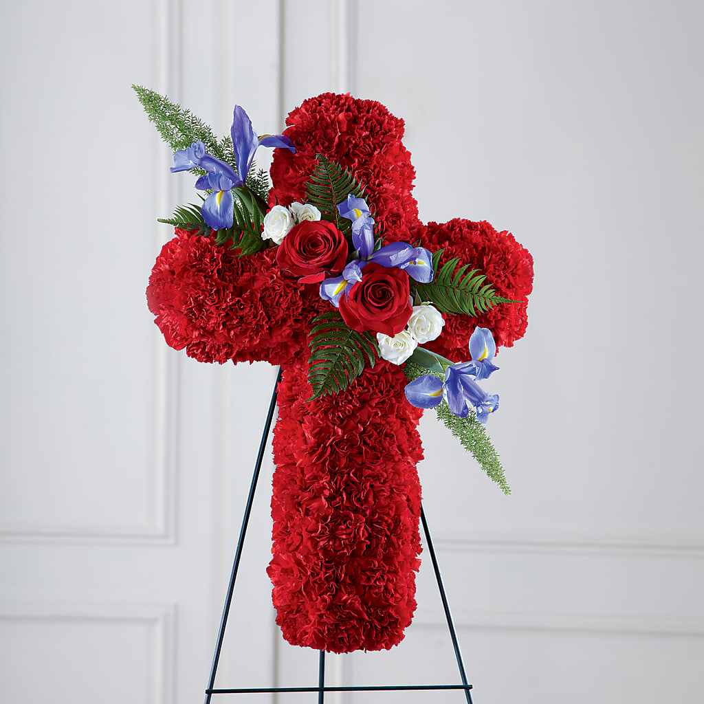 Faithful Hero Floral Cross – Charlynda Fleuriste, Sherbrooke PQ