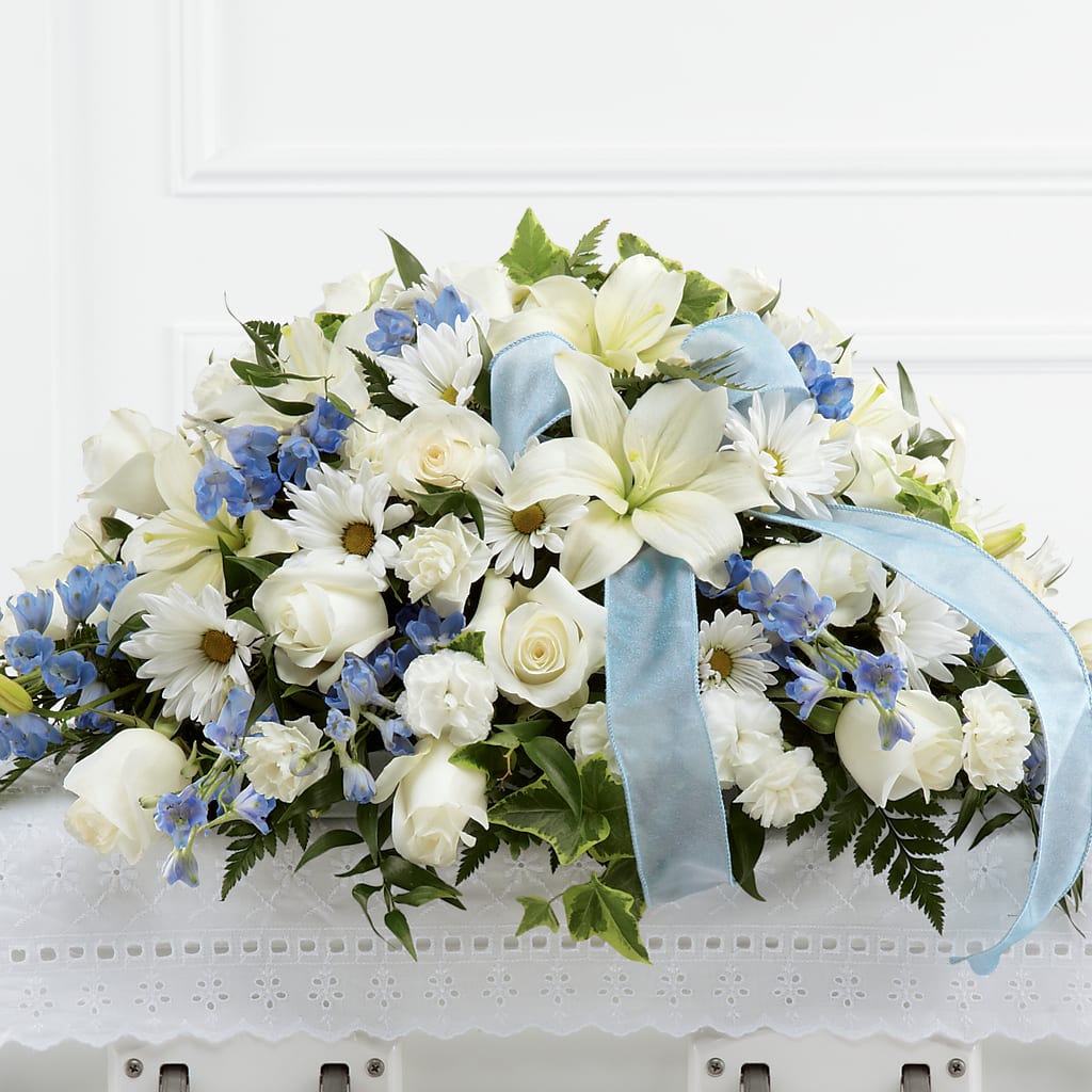 Tender Treasure Casket Spray – Charlynda Fleuriste, Sherbrooke PQ