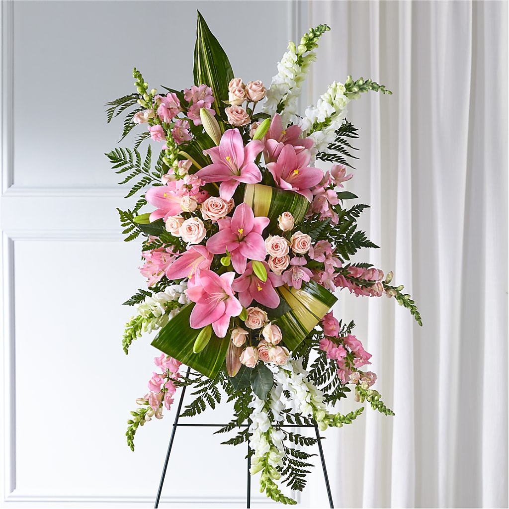 Elegant Embrace Standing Spray – Charlynda Fleuriste, Sherbrooke PQ