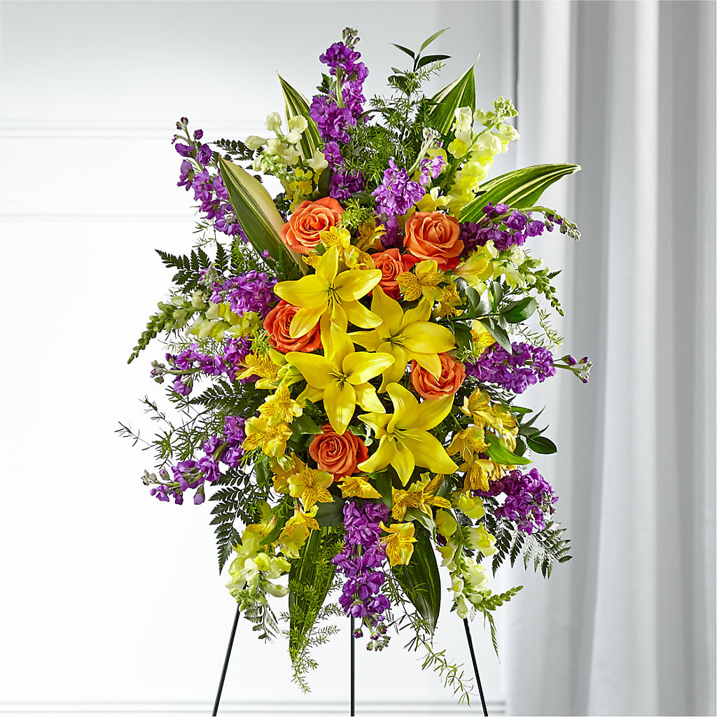 Thoughtful Prayers Standing Spray – Charlynda Fleuriste, Sherbrooke PQ