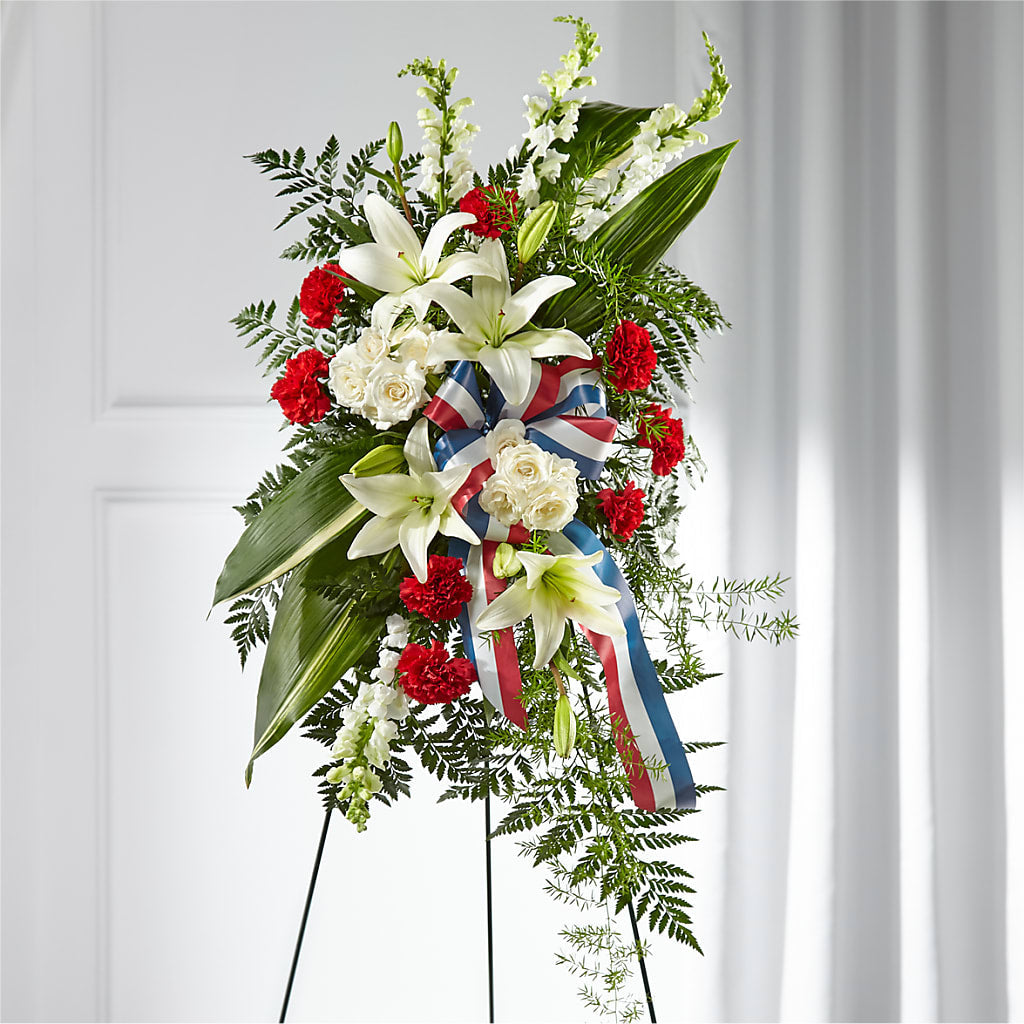 Stars of Life Standing Spray – Charlynda Fleuriste, Sherbrooke PQ