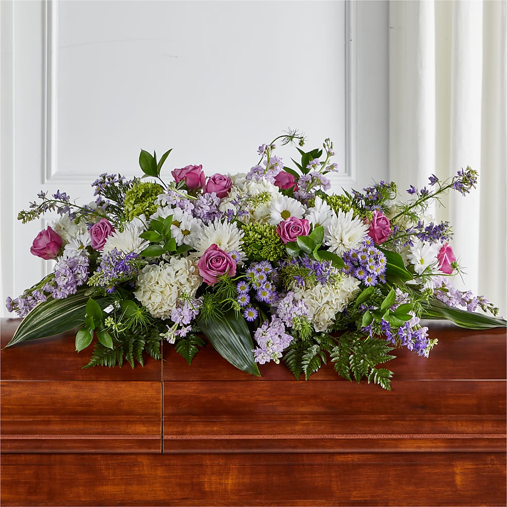 Meadows of Serenity Casket Spray – Charlynda Fleuriste, Sherbrooke PQ