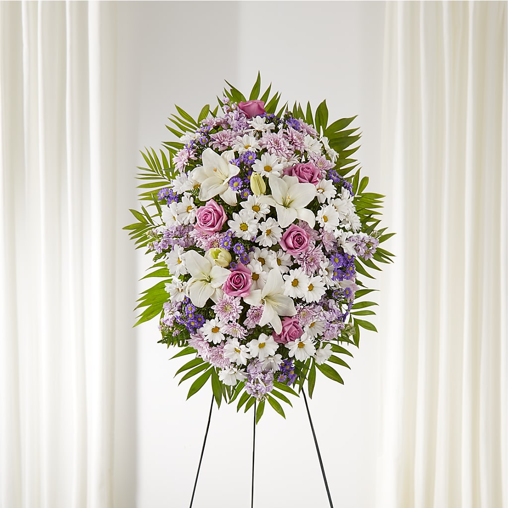 Surrounded by Love Standing Spray – Charlynda Fleuriste, Sherbrooke PQ