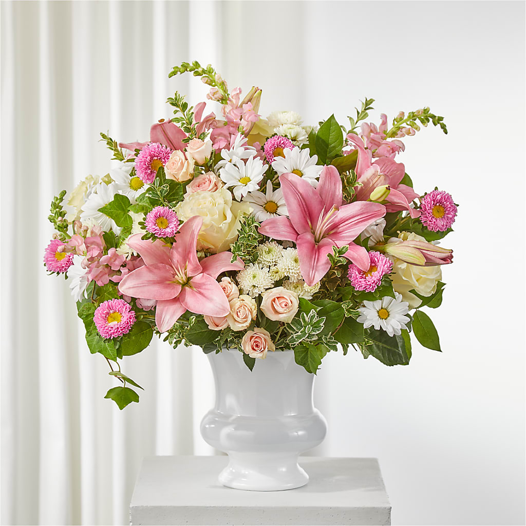 Empathetic Blooms Urn Arrangement – Charlynda Fleuriste, Sherbrooke PQ