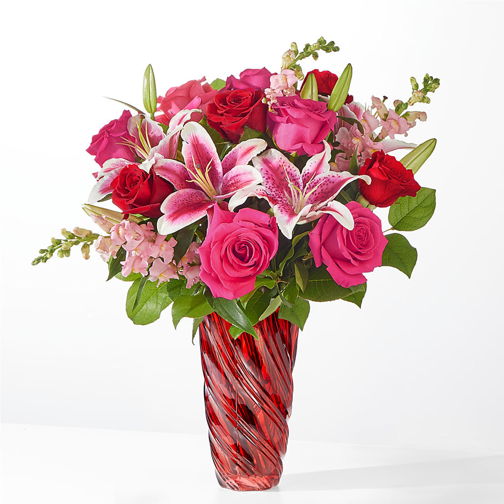 Always You Bouquet with Luxe Swirl Vase – Charlynda Fleuriste, Sherbrooke PQ