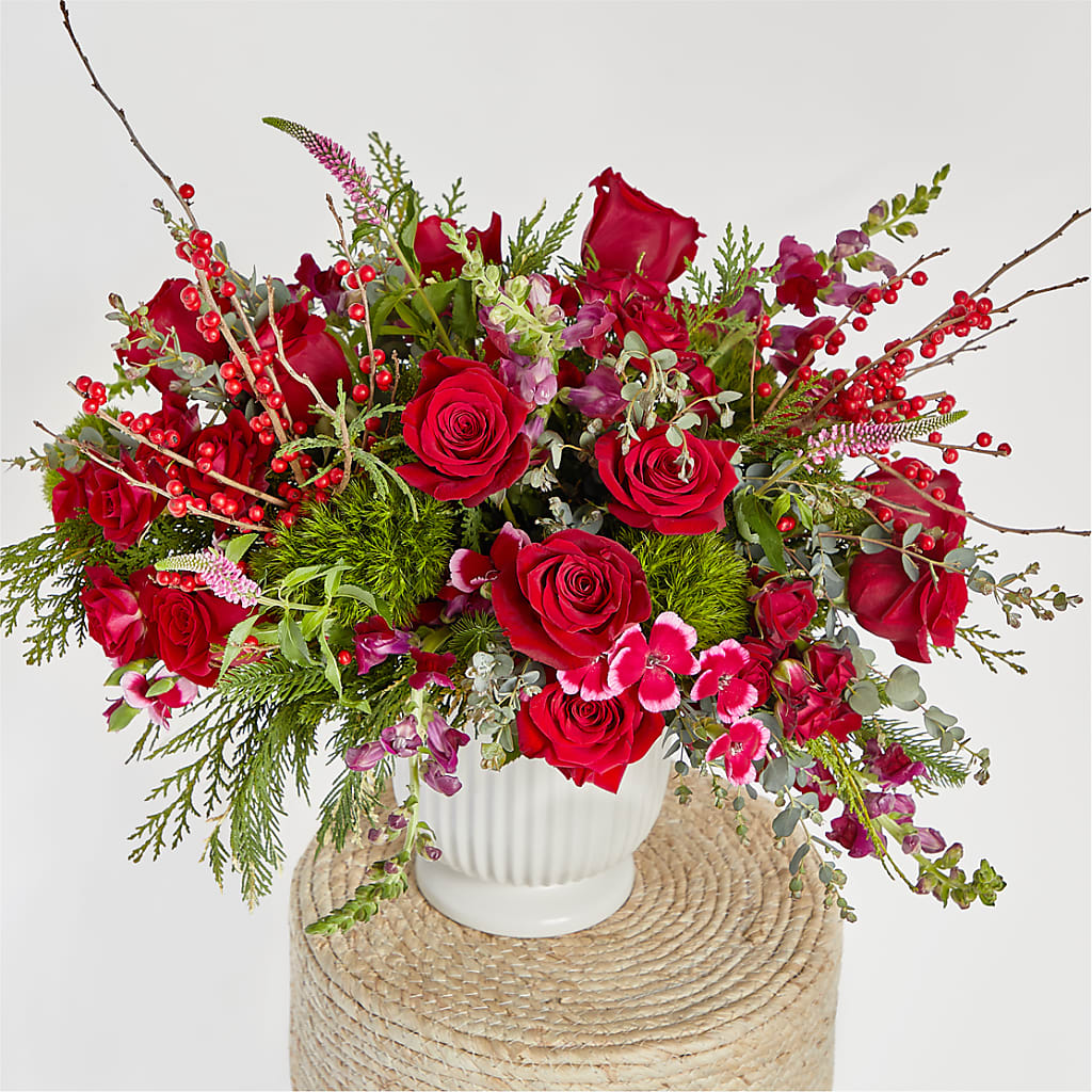 Big Red Bow Bouquet –  Charlynda Fleuriste, Sherbrooke PQ