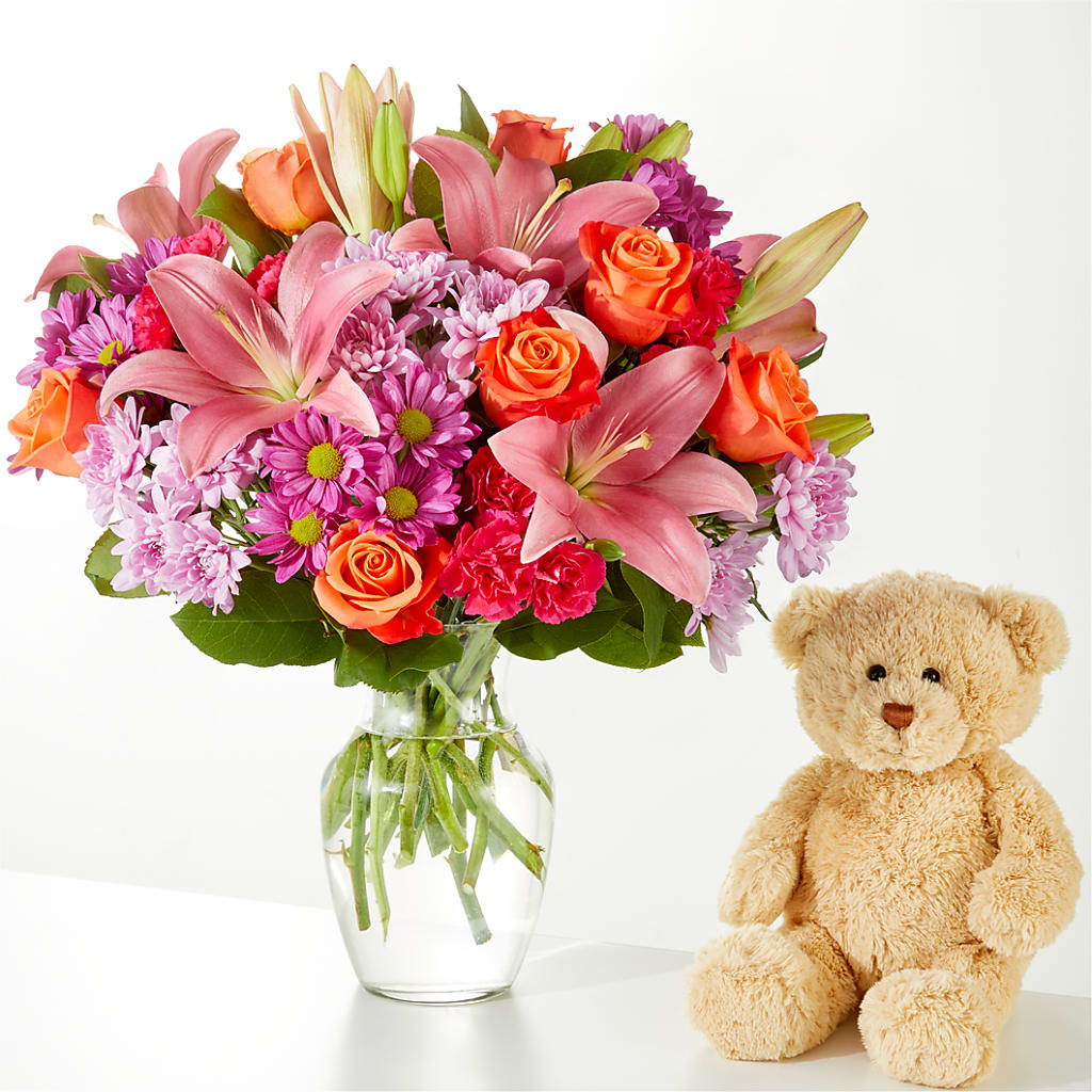 One and Only Bouquet and Bear Bundle –  Charlynda Fleuriste, Sherbrooke PQ