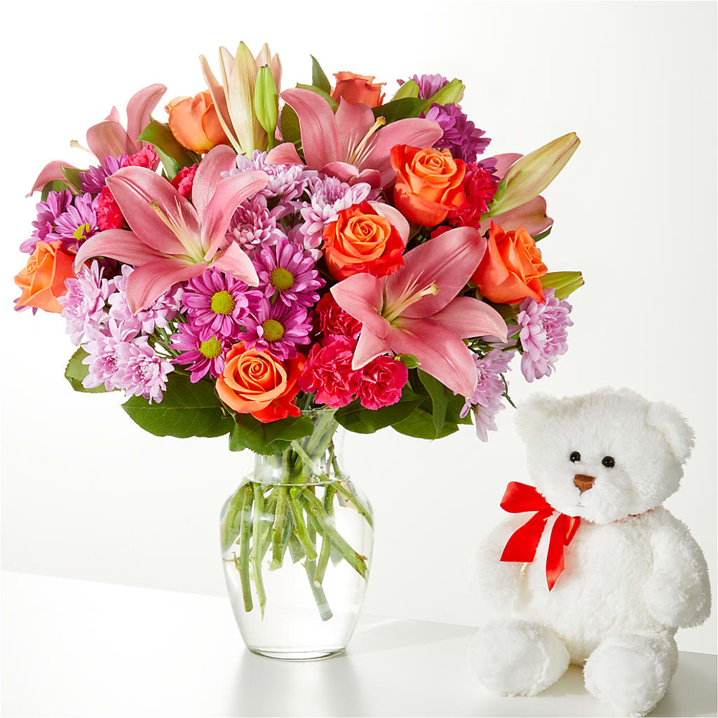 One and Only Bouquet and Bear Bundle –  Charlynda Fleuriste, Sherbrooke PQ