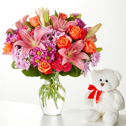 One and Only Bouquet and Bear Bundle –  Charlynda Fleuriste, Sherbrooke PQ