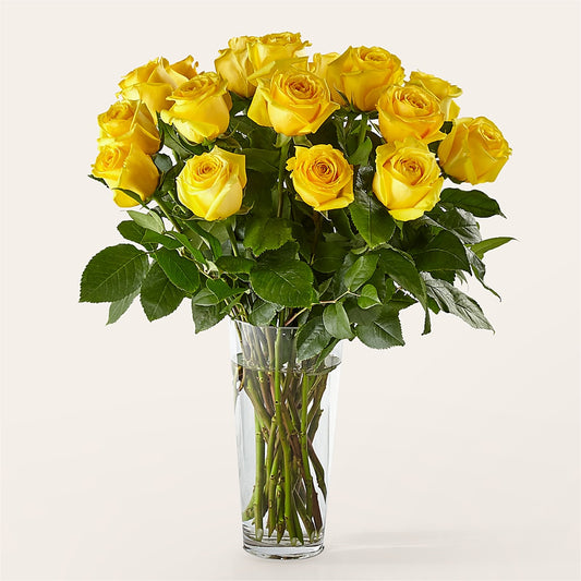 Long Stem Yellow Rose Bouquet –  Charlynda Fleuriste, Sherbrooke PQ