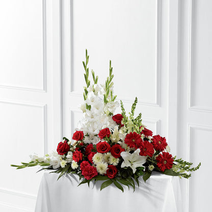 Crimson & White Arrangement –  Charlynda Fleuriste, Sherbrooke PQ