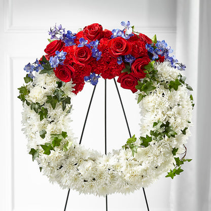 Patriotic Passion Wreath –  Charlynda Fleuriste, Sherbrooke PQ
