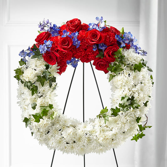 Patriotic Passion Wreath –  Charlynda Fleuriste, Sherbrooke PQ