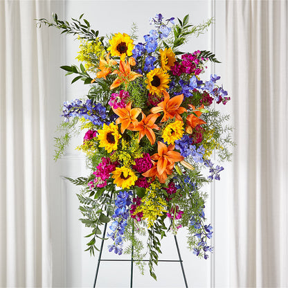 Sunlit Memories Standing Spray (Standard) –  Charlynda Fleuriste, Sherbrooke PQ