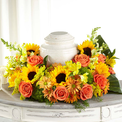 Faithful Sunflower Cremation Adornment –  Charlynda Fleuriste, Sherbrooke PQ