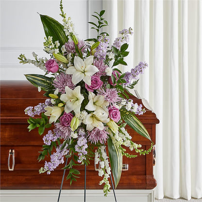 Grateful Hearts Standing Spray –  Charlynda Fleuriste, Sherbrooke PQ