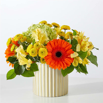 Autumn Sunshine Bouquet with Ivory Vase –  Charlynda Fleuriste, Sherbrooke PQ