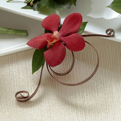 Red Mokara Boutonniere –  Charlynda Fleuriste, Sherbrooke PQ